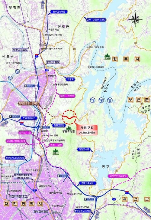 장동~이현 도로개설사업 2024년 국비 4억 원 확보