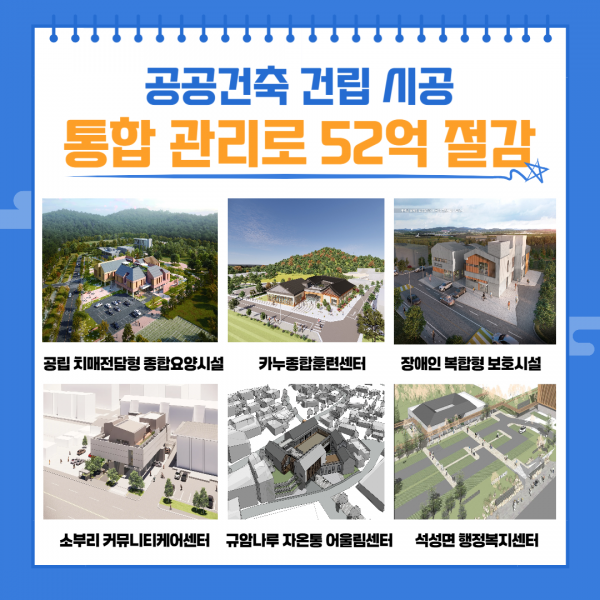 부여군, 공공건축 건립 시 감리용역 통합 진행으로 52억원 예산 절감