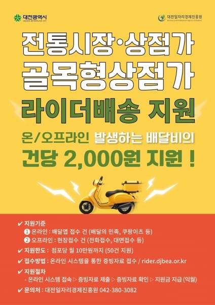대전시, 전통시장 배달비 부담 덜고 온라인 경쟁력 높인다