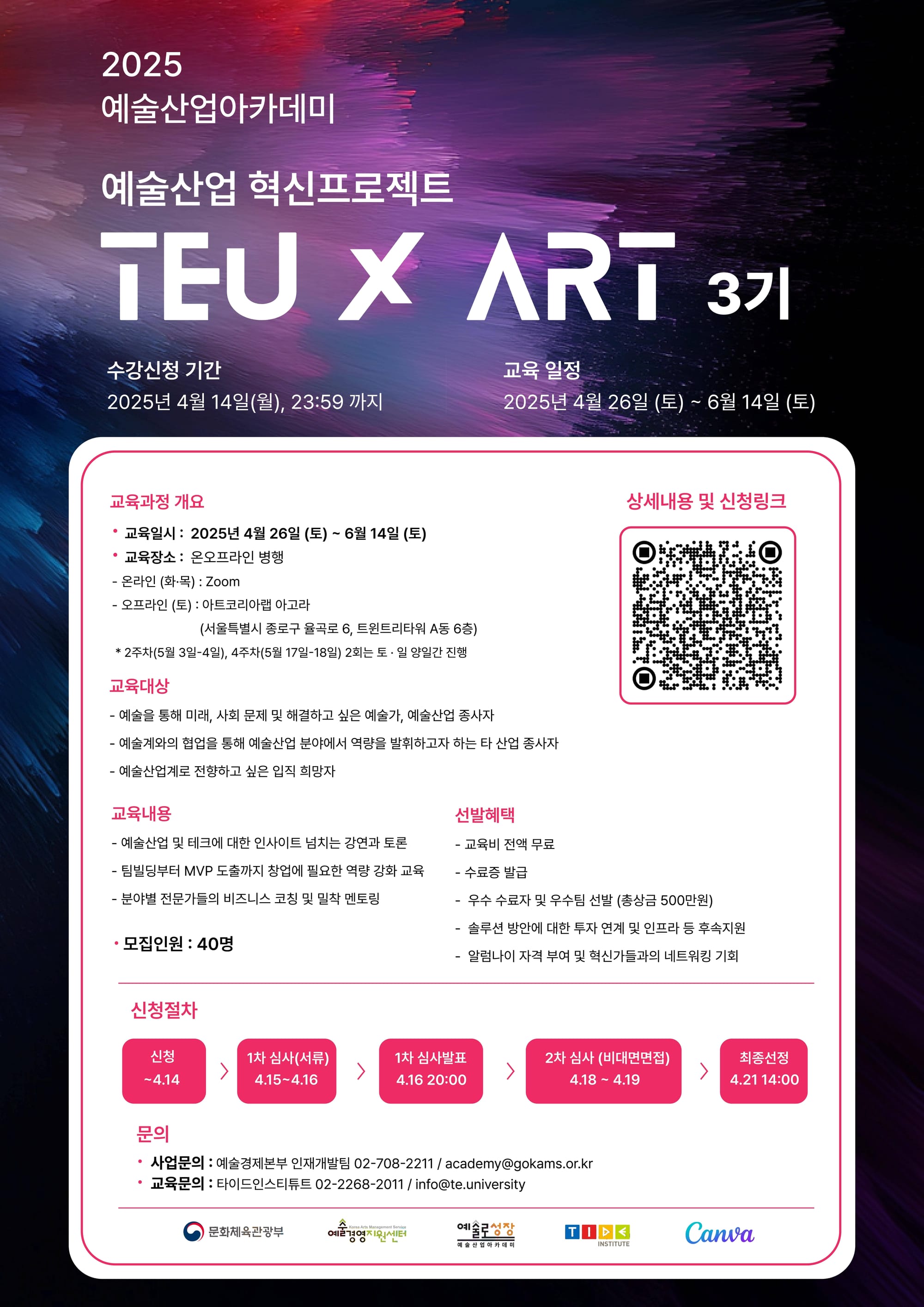 예술산업 혁신프로젝트 ‘TEU ART 3기’ 진행… 예술 통해 예술산업 미래 선도할 예비 혁신가 모집