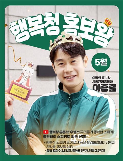 “홍보왕, 나야 나!” 행복청 ‘이달의 홍보왕’ 뽑는다