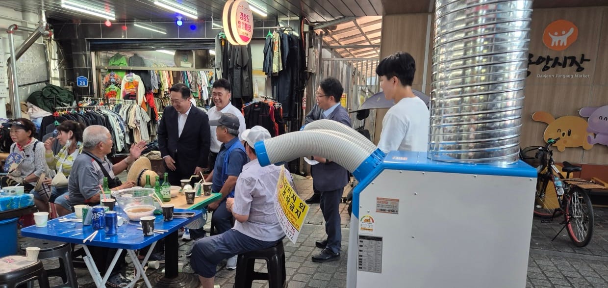 이장우 대전시장, 전통시장에서 폭염 대응 점검