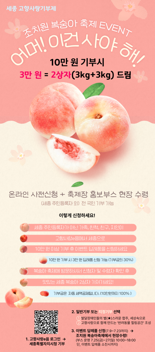 고향에 기부하고 복숭아도 받아요