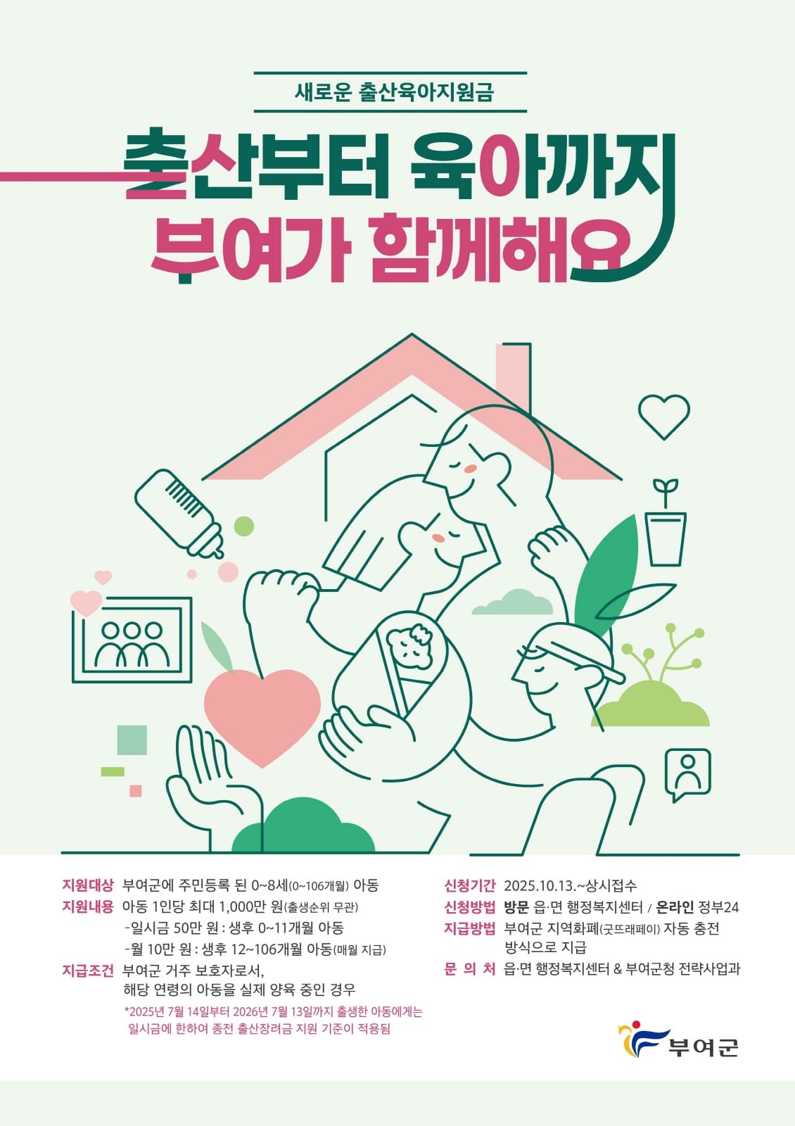 "아이 키우기 좋은 도시, 부여" 출산육아지원금 본격 시행