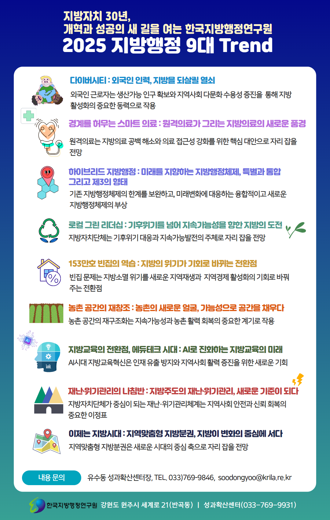 지방자치 30주년, 미래를 여는 2025 지방행정 9대 트렌드 post image