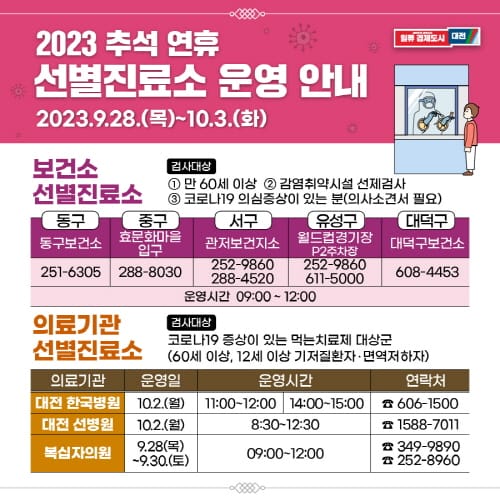 추석 연휴 빈틈없는 감염병 대응 및 응급의료체계 가동 post image