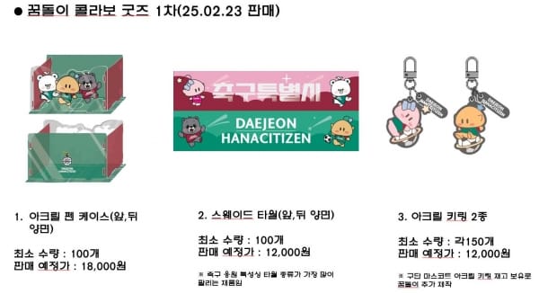대전시-대전하나시티즌 콜라보 꿈돌이 굿즈 출시 post image