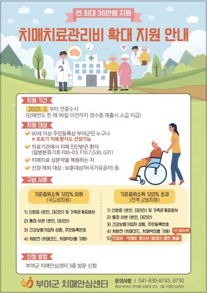 부여군, 치매치료관리비 지원 확대 post image