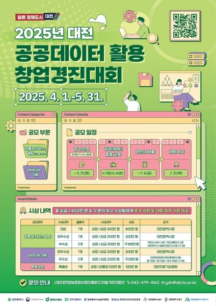 '데이터를 캐라'... 2025 대전 공공데이터 활용 창업경진대회 참가자 모집 post image