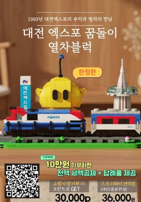 ‘대전 엑스포 꿈돌이 열차블럭’ 고향사랑기부제 답례품으로 등록 post image