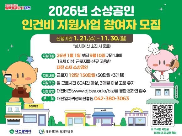 대전시 소상공인 인건비 지원 신청 ‘더 빨리 더 쉽게’ post image