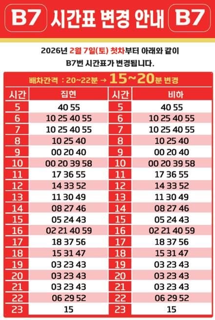 세종시, 기존 노선 효율화로 B7 광역버스 운행확대 post image