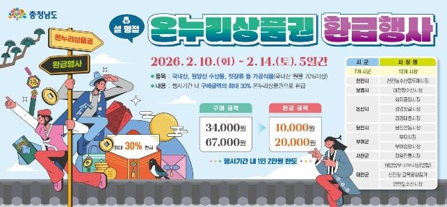 설 맞이 충남전통시장 수산물 환급행사 post image