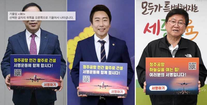 “행정수도 완성, 중부권 거점공항 필수” 세종시 주요인사, 청주공항 활주로 서명운동 동참 post image